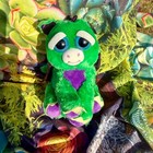 Euc Feisty Pets Fabio Flamefart Black   Green Dragon Plush Toy 2017