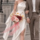 Terracotta Ultrarealistic Wedding Bridesmaid Bouquet Real Touch Flowers