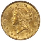 1853 Type 1 Gold Dollar Pcgs Ms62 Uncirculated Coin