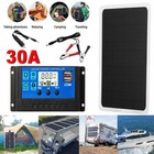 22w Solar Panel 12v Trickle Battery Charger Kit Maintainer Boat 30a Controller