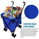Folding Grocery Shopping   Laundry Utility Cart-120lb Capacity   copyrighted   blue