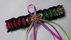 Colorful Rainbow Leopard Wedding Garter Multiple Sizes Standard Petite Plus 