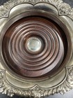 Vintage English Silver Plated   Wood Wine Bottle Coaster - Corbell   Co  Makers