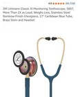 3m Littmann Classic Iii Stethoscope 5807 Caribbean Teal   Brass   Rainbow-finish
