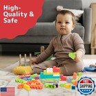 Prextex Soft Building Blocks For Toddlers 18 Months And Up- 62-piece Rounded 