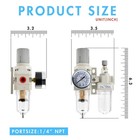 1 4  Npt Air Compressor Water Separator Regulator Filter Combo Compressed Air   