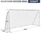 Set Of 2 Portable 12  X 6  Soccer Goal For Backyard Heavy Duty Steel Frame W net