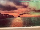Sunset At Mouth Of Columbia River  Portland  Or  - Vintage Postcard