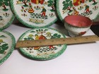 Vintage Ohio Art Tin-litho Country Farm Childs Tea Set Dishes 9 Pieces 