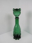 Empoli Green Glass Cat Decanters - Set Of 2