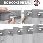 No Hook Shower Curtain With Liner Set Hotel Waffle Curtain Grey 72w X 75l