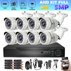 8ch H 265  5mp Lite Dvr 1080p Outdoor Cctv Home Security Camera System Kit New
