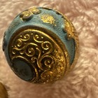 1800s   Antique Lot 3 Lg 10 Sm Cloisonn     Gold Tone Metal Dome Button Swirl