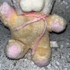 Vtg 1979  Dan Dee Peach Bunny Rabbit Plush 6  Stuffed Animal Pink Nose   Ribbon