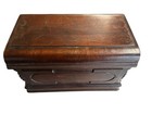 Antique Sewing Machine Wooden Coffin Top Cover New Home Treadle Vintage