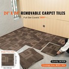 Carpet Tile Floor 24pcs Squares W padding Attached 24 x 24 mixed Brown