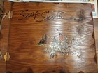 Vtg 60s Wooden  snapshots Scrapbook Photo Album Leather Straps Retro Never Used 