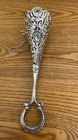 Silverplated Victorian Style Tussie Mussie Posey Bouquet Holder With Pin   Chain