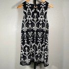 Alfani Women s Sleeveless Embroidered Blouse Mini Dress Party Cocktail Black L