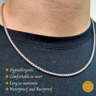 Stainless Steel Silver Round Box Chain Bracelet Necklace Men Women 1 5-5mm 7-38 