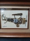 Original Signed Girard Watch Picture Framed Plane Clock Parts Steampunk Art