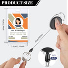 Retractable Badge Holder Set With Clip   Clear Id Card Holder For Work Office