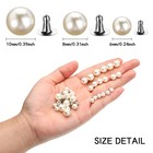 400pcs Pearl Rivets Faux Pearls 6-10mm For Clothing Bags Shoes Diy Decor Crafts 