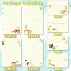 72 Pieces Cute Cat Writing Paper And Envelopes  8 3x5 6 Inch Stationery Set     