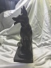 Antique 1920 s  Signed Paul Herzel German Shepard Figurine 8 5  Tall Bronze