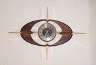 Vintage Mid Century Modern Welby 30  Starburst Sunburst Wall Clock Retro Elgin