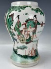 A Chinese Famille Verte    figural Narrative    Baluster Vase