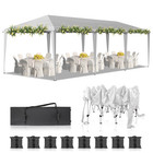 10x30 Ft Ez Outdoor Pop Up Canopy Party Tent Garden Gazebo With 8 Pcs Sadbag