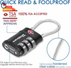 2 Pack Tsa Approved Luggage Locks  Combination Travel Cable Lock  3-digit Waterp