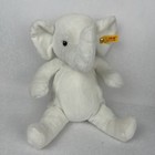Vtg Steiff 11  White Elephant Plush Stuffed Animal 669224 Knopf Im Ohr - New