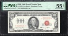 1966  100 Legal Tender Red Seal Pmg 55 Epq Fr 1550 08036