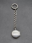 Vintage Sterling Silver Pocket Watch Pillbox Fob Chain London 1957 Ahn