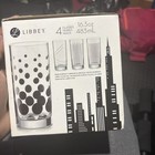 Vtg Libbey Glass Mid Century Geometric City 16 Oz Tumbler Set Of 4 Black Modern