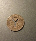 Vintage New York City Transit Authority Cut Out  y  Good For One Fare Token Coin