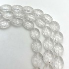 Vintage Translucent Clear Spotted Oval Czech Glass Beads  12x16mm   ccg56 