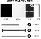 Proreck Dj Foldable Facade 4 Panel Event Booth White Black Scrims Carry Bag Set