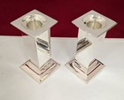 Pampaloni Sterling Silver Two Candle Holders  4    Tall X 2-1 8   Base