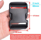 Coobigo 5 Pack 2 Inch Quick Side Release Plastic Buckle Clips Snaps Military Dua