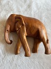 Hand Carved Wooden Elephant Figurine