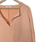 Zenana Shirt Women Medium Peach Thermal Waffle Top Long Sleeve V Neck 