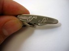 Vintage Tie Bar Clip  S Shape Stem   Flower Design Silver Tone