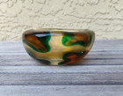 Mcm Archimede Seguso Murano Bowl Macchia Ambra Verde Free Shipping