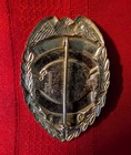 Obsolete Ca 1950 Bowie Texas Reserve Officer Eagle Top Shield Badge Blackinton