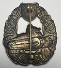 Original Bronze Czechoslovakia Tank Qualification Badge Pre-wwii  ca  1935 