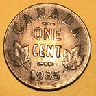 Canada 1935 Small 1 Cent Canadian Penny One Coin King George V Bronze 19mm Km 28