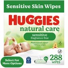 Huggies Natural Care Sensitive Baby Wipes  Unscented  6 Flip-top Packs  288 Ct 